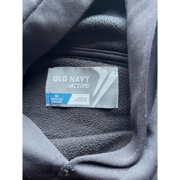 Mens Old Navy Active Black Full Zip Hoodie Track Jacket M - Picture 4 of 4
